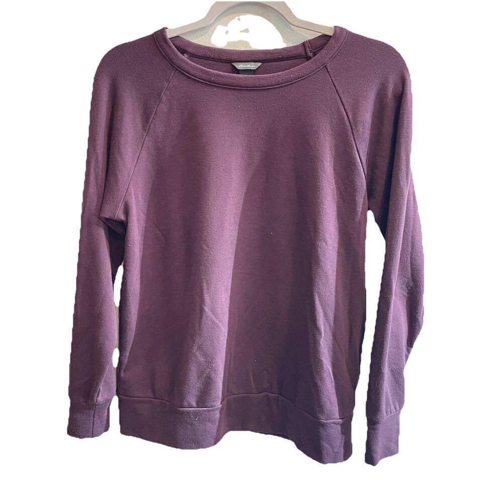 Eddie Bauer Women’s Sweatshirt Sweater Cozy Stretchy Maroon XS Outdoor Camping - Picture 1 of 8